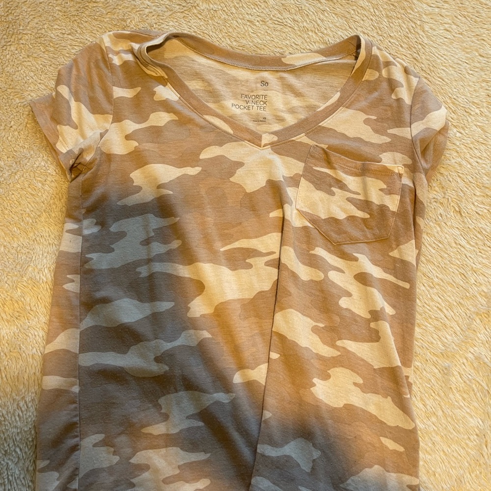 Camo V neck